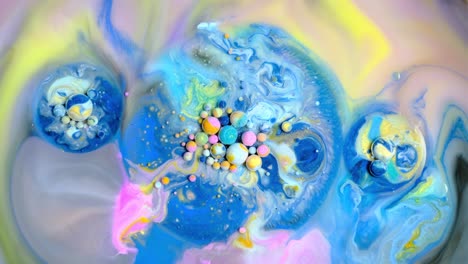pintura colorida y burbujas fondo abstracto video 4k