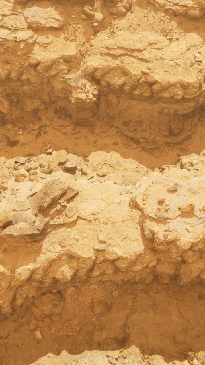 Unique geological formations in a dry desert landscape captured during daylight
