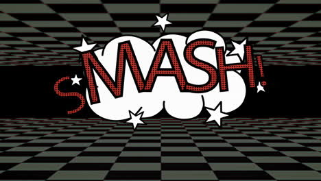 vintage-style digital image depicts a cartoon explosion with "smash" text.