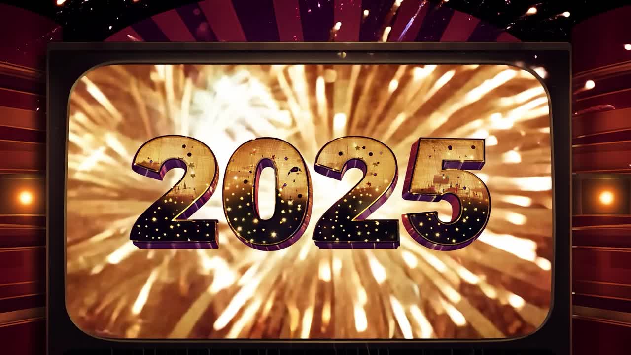 Buon anno 2025 con i fuochi d'artificio