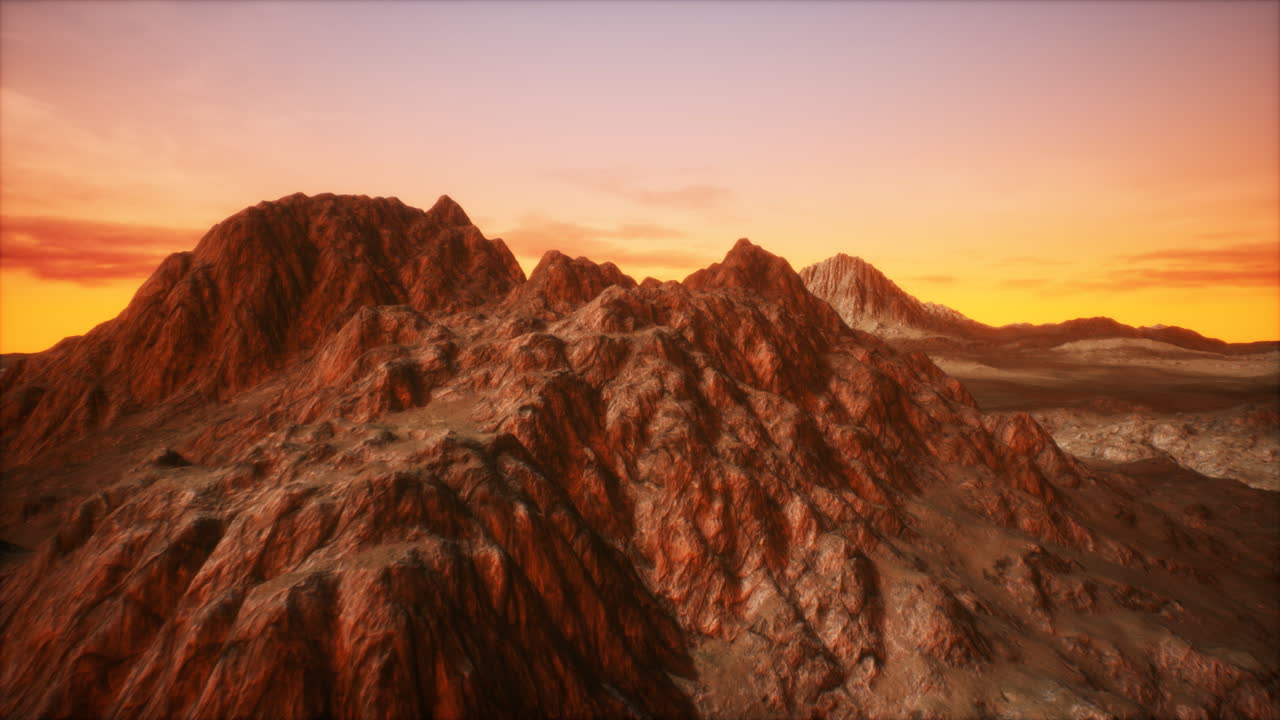 puesta de sol en el valle rocoso