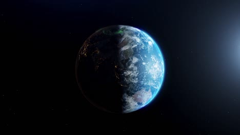 earth from space rotation day to night skyline. realistic 3d rendering animation. elements of this image furnished by nasa. loop able.