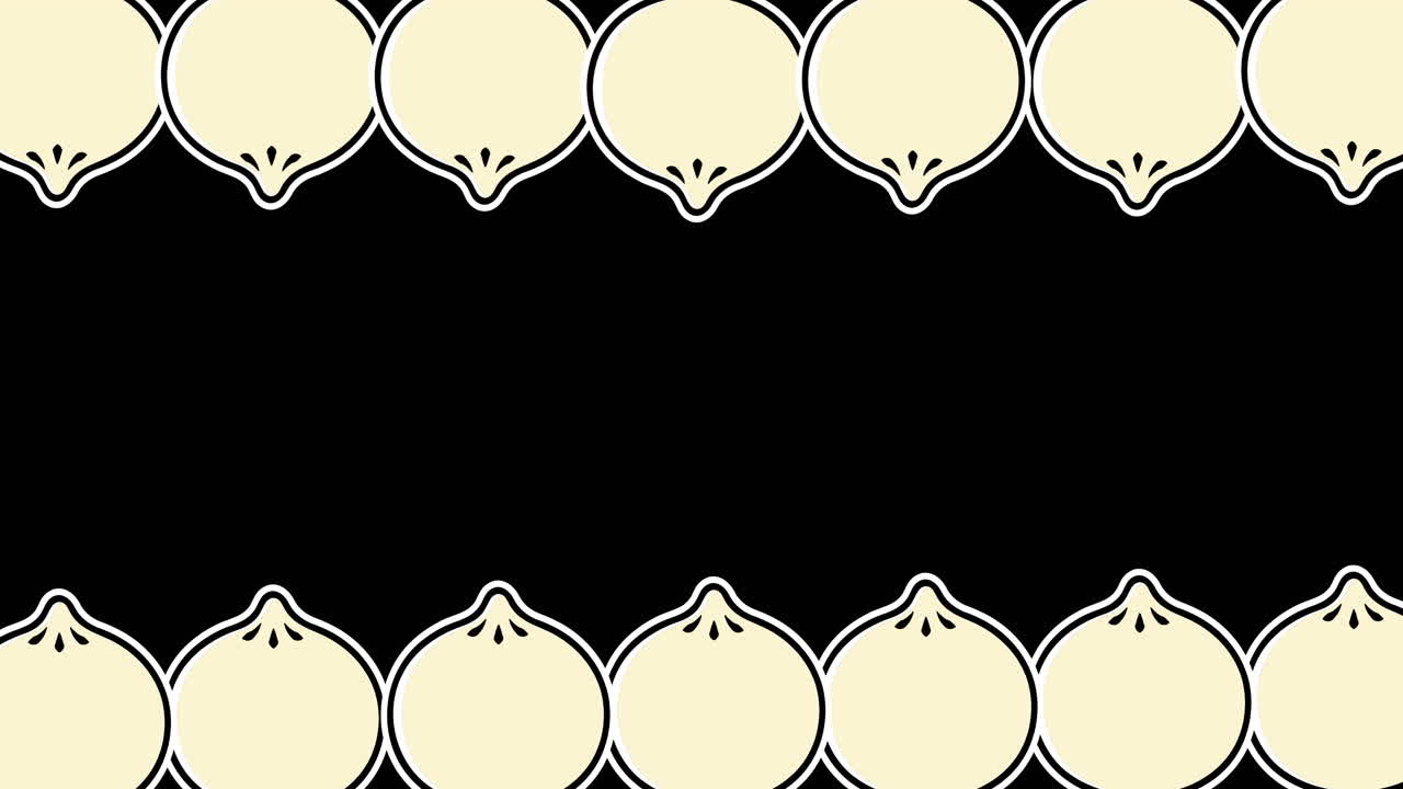 animación de múltiples iconos de cebolla en un fondo negro