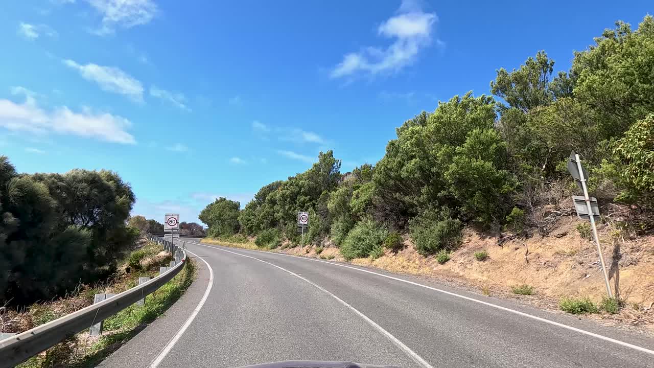 A 35-second video capturing a drive along the picturesque Great Ocean Road in Australia, showcasing winding roads and lush greenery