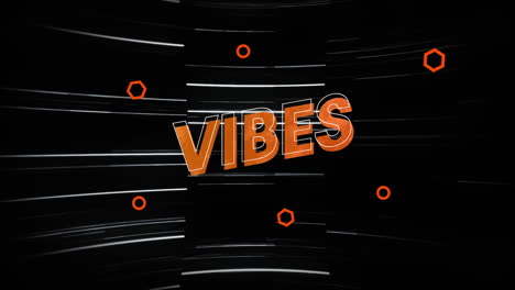animación digital de vibraciones de texto contra rastros de luz que se mueven sobre un fondo negro