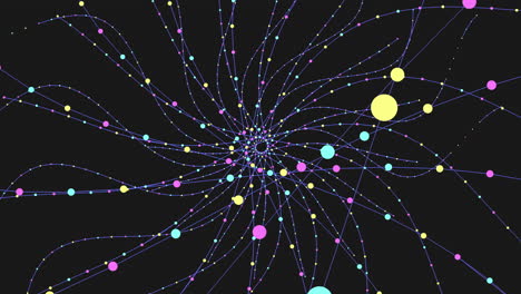 colorful network of interconnected dots and lines