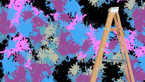 animation of paint splashes on black background with ladder