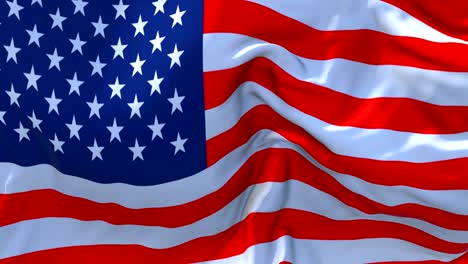 estados unidos agitando en el viento animación en cámara lenta. 4k textura de tela realista bandera soplando suavemente en un día de viento fondo de bucle continuo sin costuras.