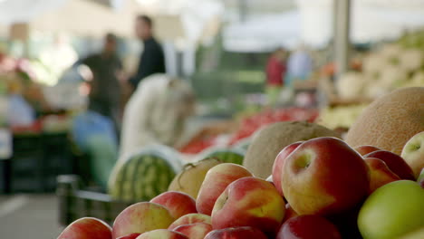 closeup - fresh apples on a market stall, brasov, romania