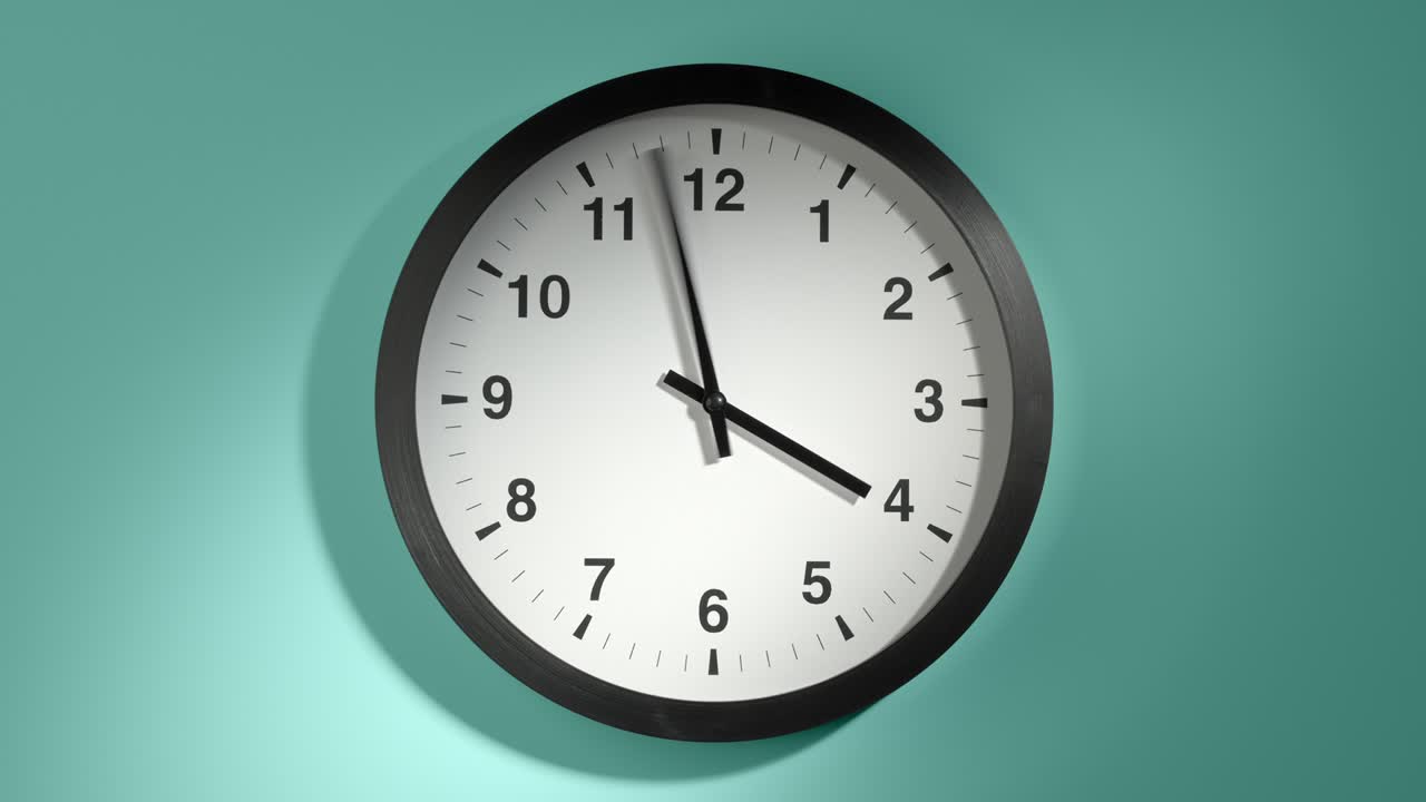 cara del reloj en azul cian acuamarín celadón verde mar en el lapso de tiempo