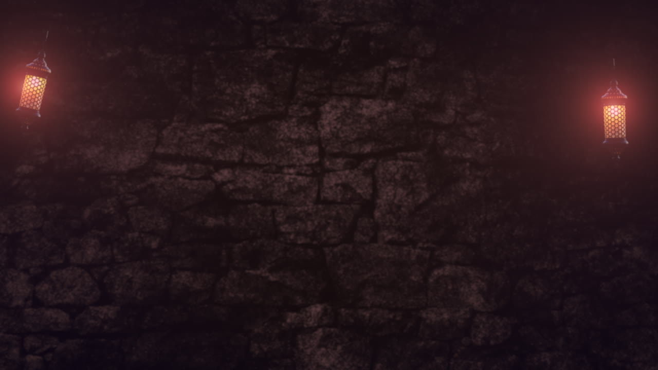 рустические, античные светильники освещают темную каменную комнату паутиной.