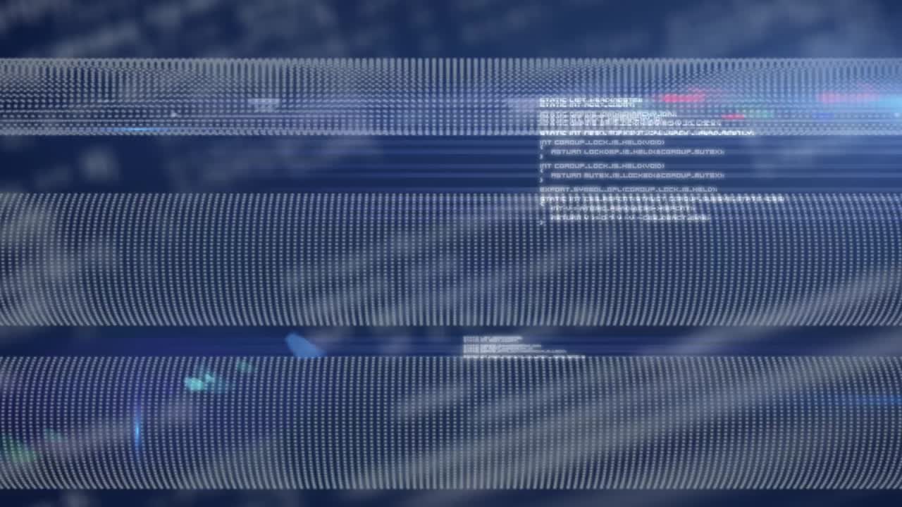 Animation of data processing with white lines