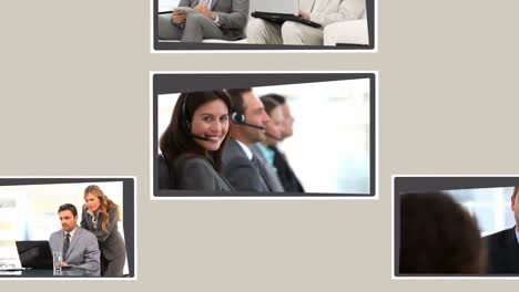 montage of business people working