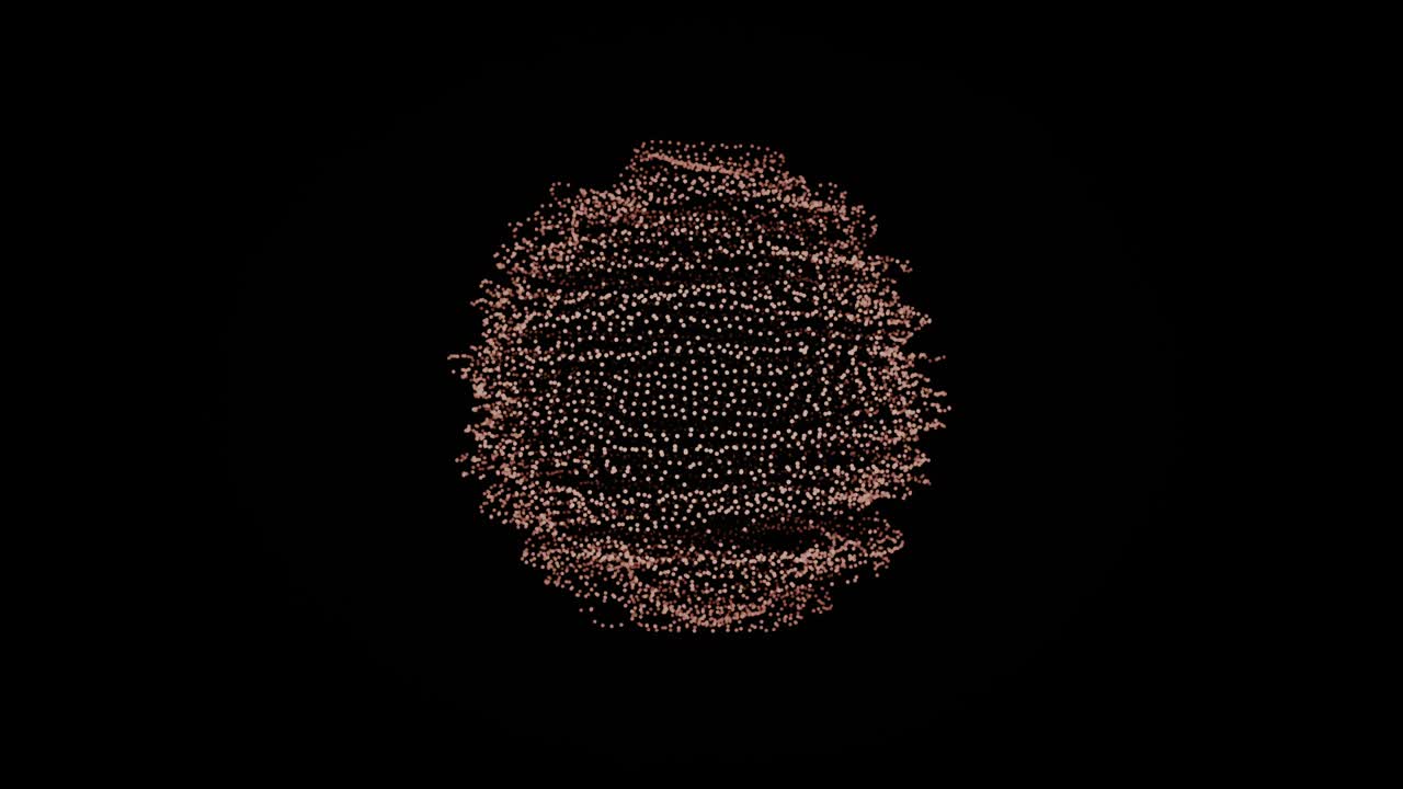 metamorphose of amorphous shape from dots and lines, abstract animation of future shape 4K