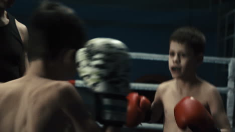 boxing training session with young boys
