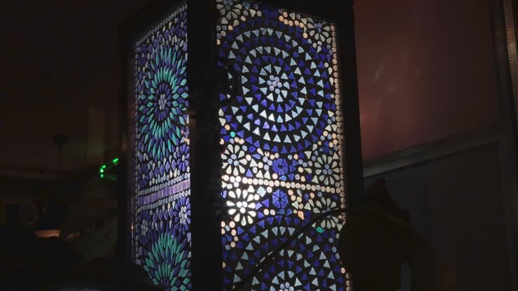 Indian lantern lamp traditional pattern glow magic hindu decoration