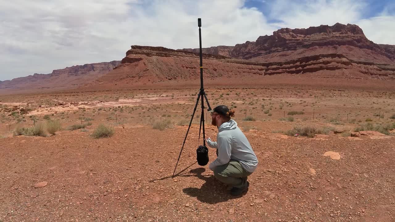 Time lapse of a freeway in red rock desert of Arizona