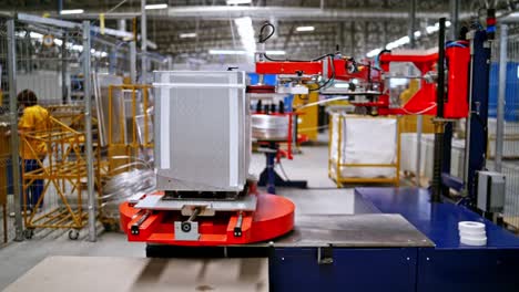 Industrial factory for assembly. Heavy industry production manufacturing process with equipment machinery on factory