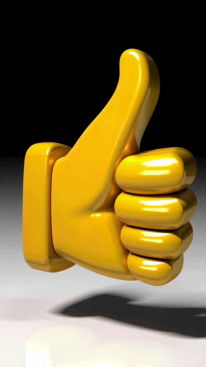 Golden 3D Thumbs Up Icons