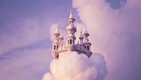 castillo flotante mágico en las nubes