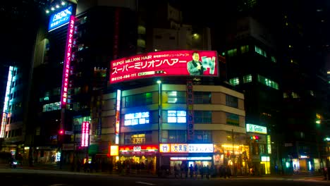 night lapse with japanese neons at south shinjuku slow shutter tilt down