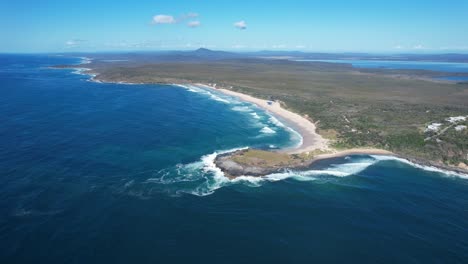 angourie point beach and back beach in new south wales, australia