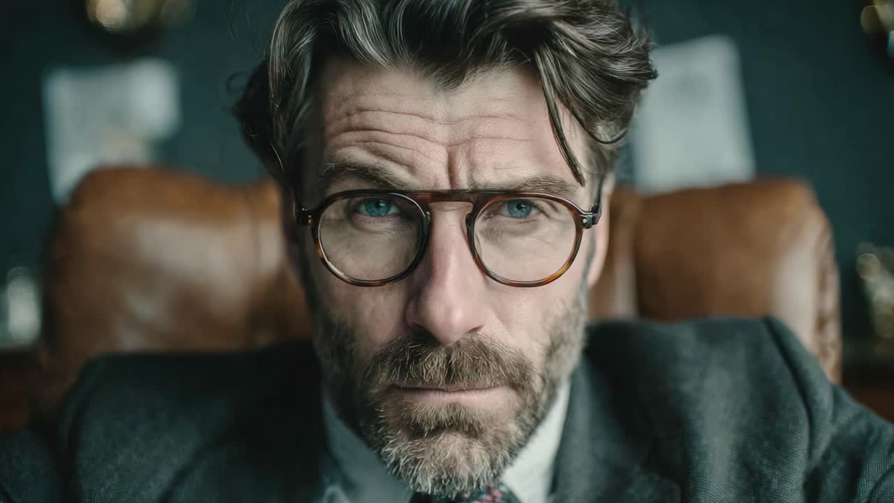A Thoughtful Man in a Suit: Close-Up Expressions of Introspection and Poise Captured in Two Frames of Insightful Reflection