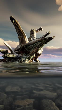 driftwood in the water