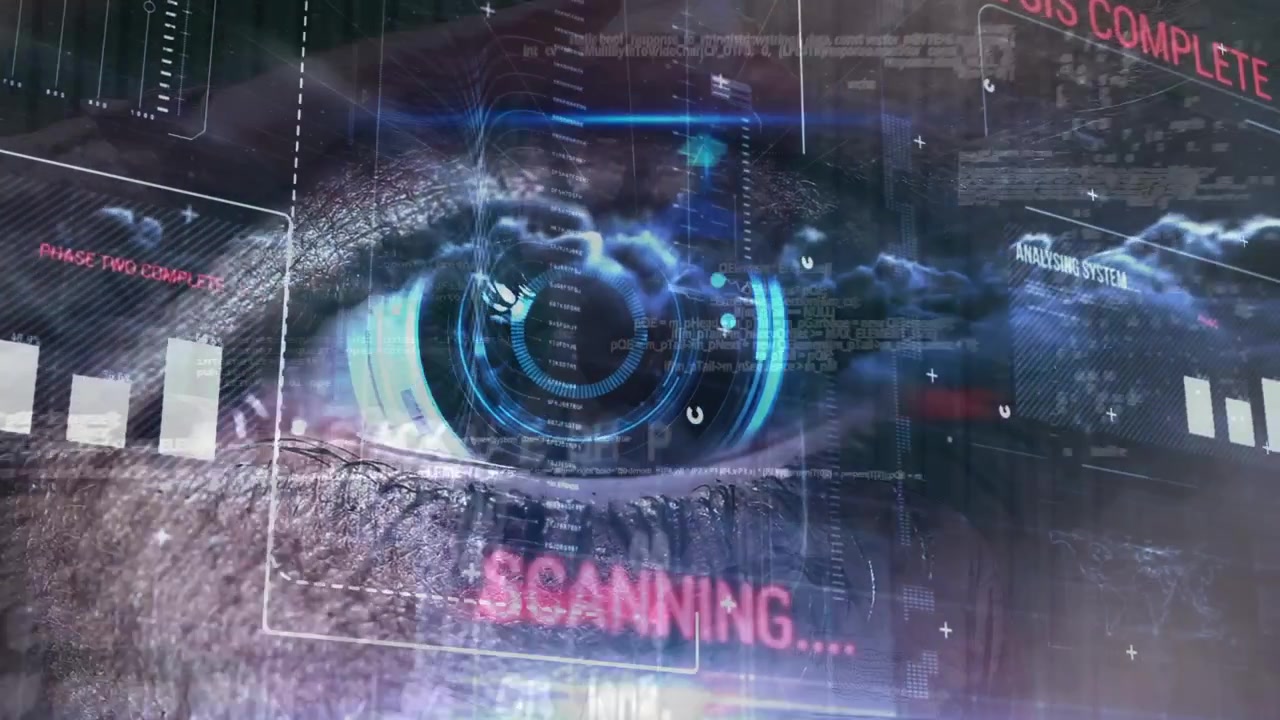 Digital Scanning and Data Analysis Overlaid on a Human Eye