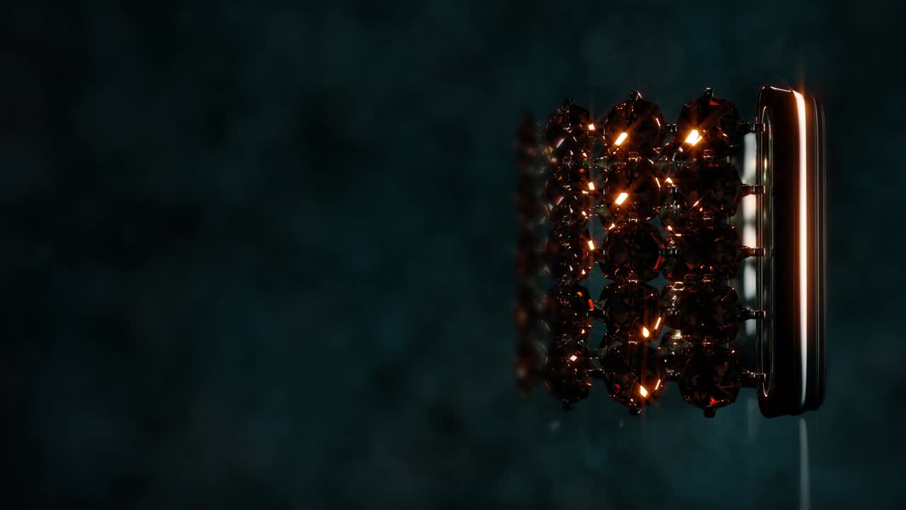 루비 보석과 함께 반이는 은 팔 회전, 가상의 - 루프 비디오