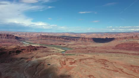 green river overlook, canyonlands national park, near moab, utah - drone shot