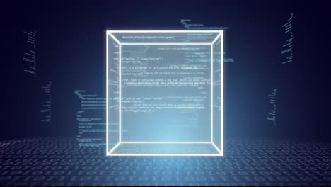 animación del cuadrado con procesamiento de datos a través de codificación binaria.