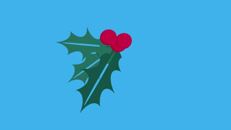 animación de una corona de navidad en movimiento sobre un fondo azul