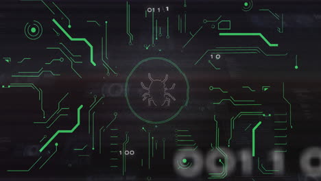 animación del procesamiento de datos sobre el icono de error