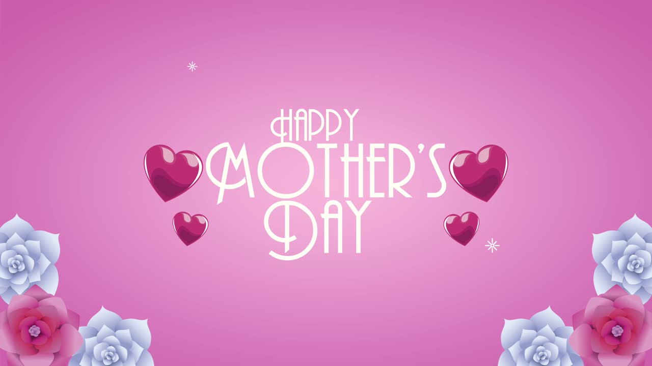 happy mothers day lettering animation