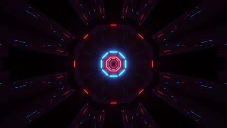 motion graphics of dark space with bright colorful light rays of various shapes emitting and penetrating out