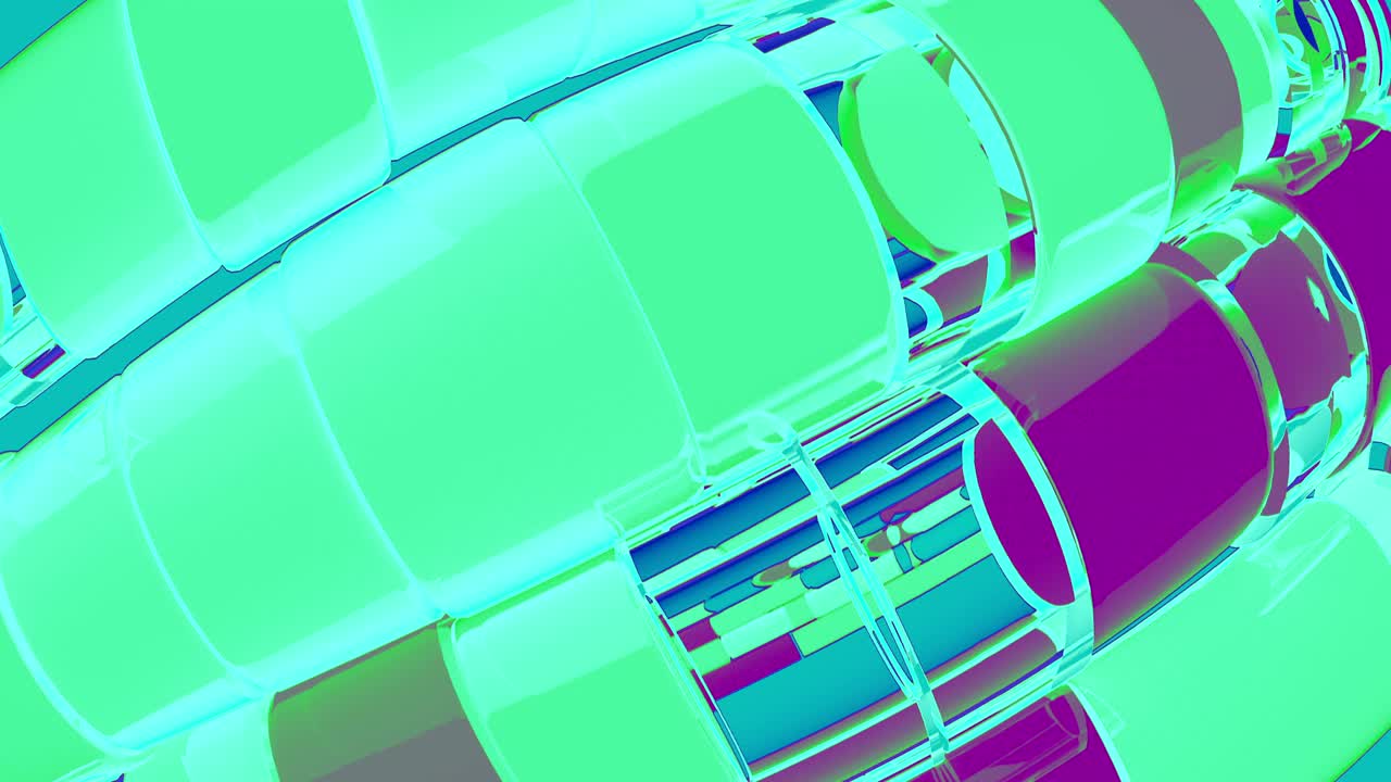 Abstract 3d rendering with pipes, animated background with moving geometric shapes.  Seamless 4k video.