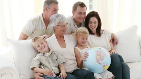 intergenerational family at home