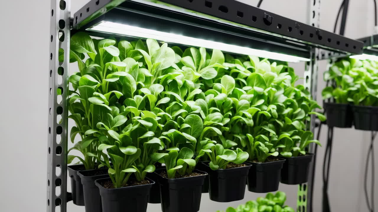 Vertical Farm with LED Lighting