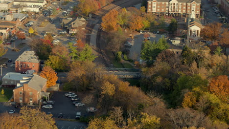 aerial view of downtown kirkwood in st