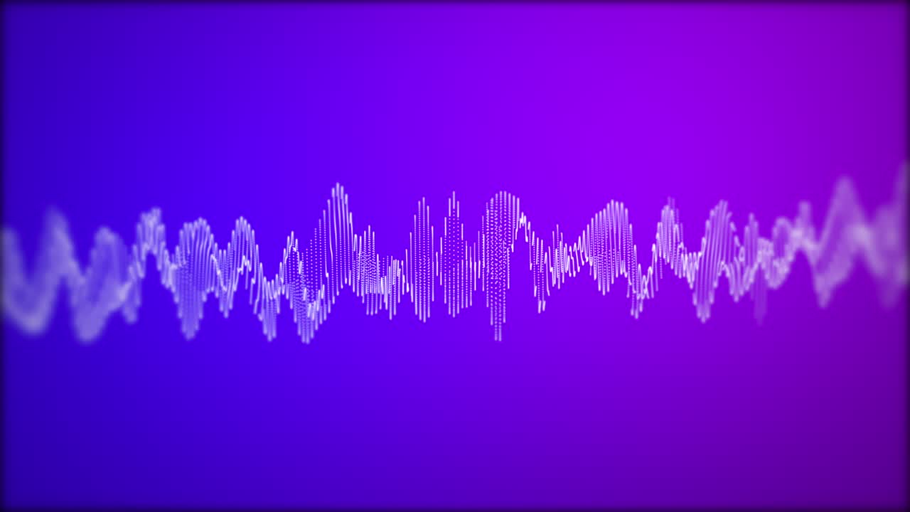 음파와 진동의 3d 시각화 (그래디언트 색의 배경에서) - 기술, 인공 지능, 과학, 데이터 세트 개념