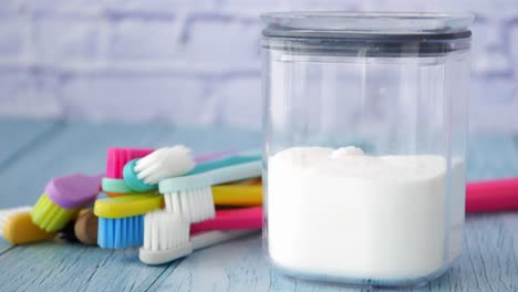 baking soda and toothbrushes