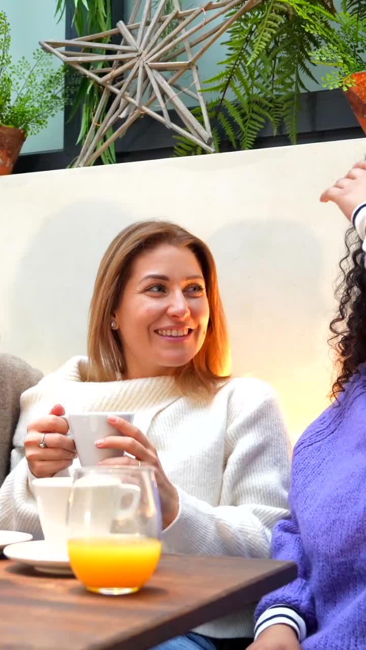 Women having coffee and conversation