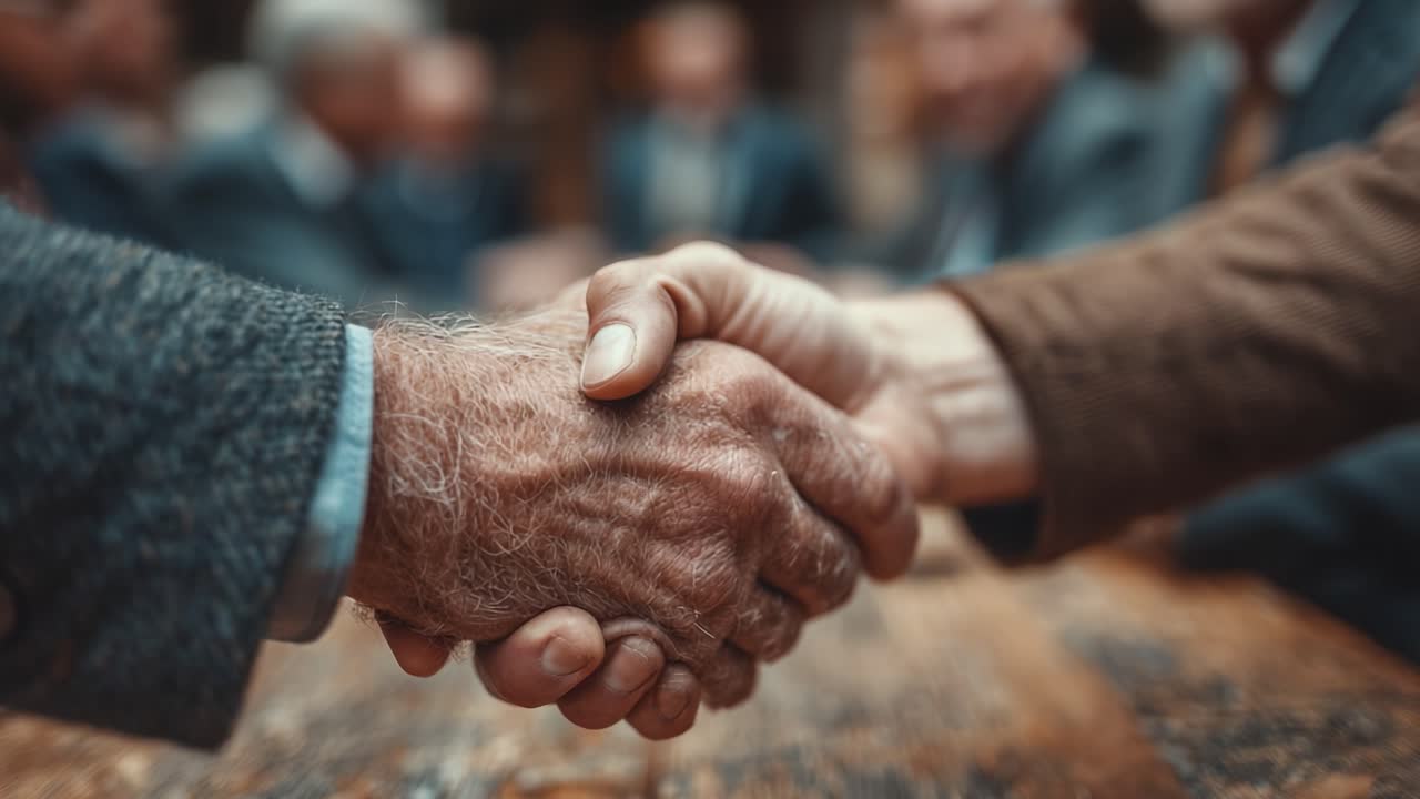 A Close-Up of a Firm Handshake Between Two Individuals, Capturing the Essence of Collaboration, Partnership, and Mutual Respect in a Professional Setting