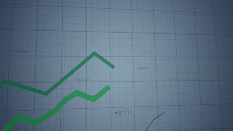 animación del procesamiento de datos estadísticos a través de la red de red contra un fondo gris