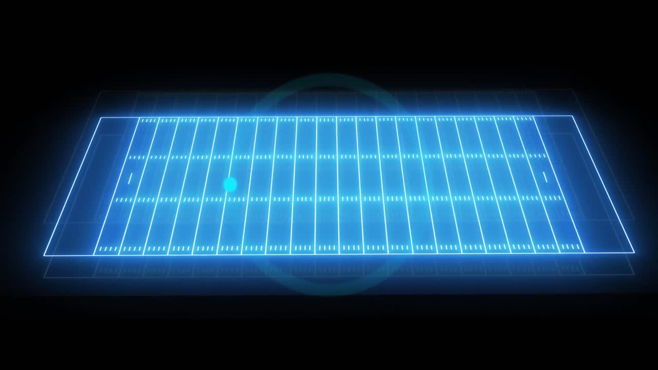 네온 파란색 스포츠 필드 및 파란색 스 ⁇  스캐닝의 애니메이션