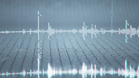 digital soundwave equalizer with glitch effect seamless loop 3d render animation