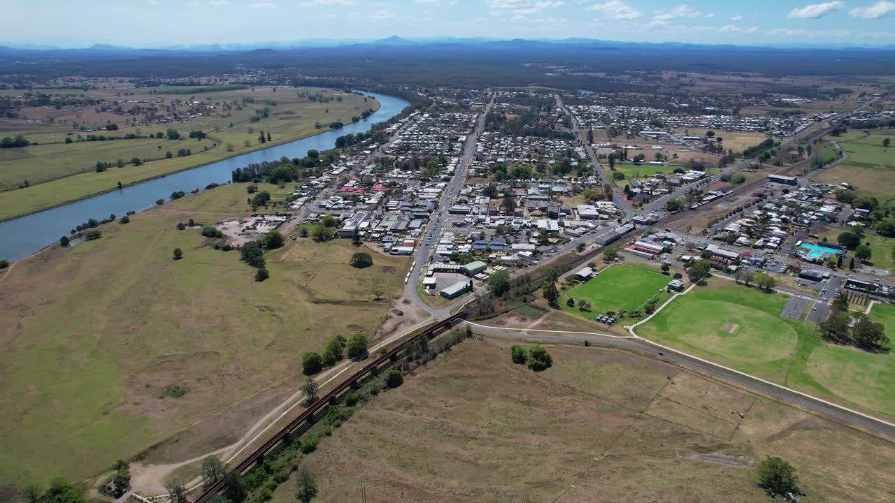 la ciudad de kempsey a orillas del río macleay en nueva gales del sur, australia