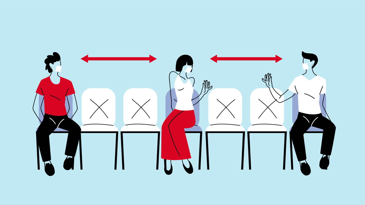 코로나19 예방과 사회적 거리를 위해 의료 마스크를 착용하는 젊은이