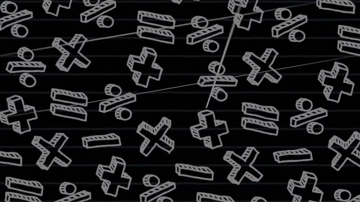 Mathematical symbols against black background